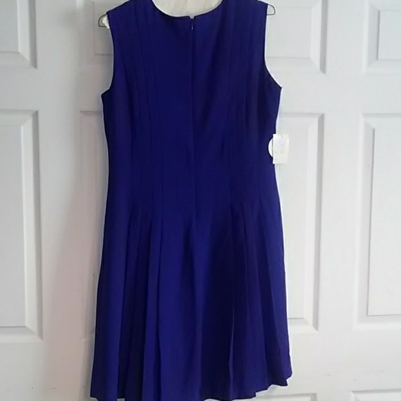 Women's Sleeveless Pleated Crepe Dress - Picture 5 of 12
